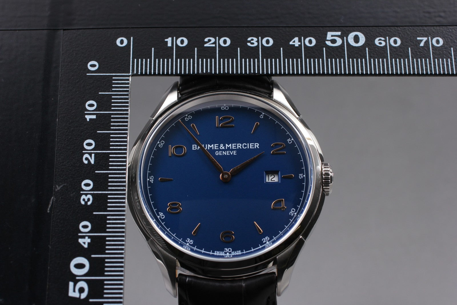 BAUME＆MERCIER Clifton 65846 Quartz Blue Dial Men's Watch 45mm JAPAN Box