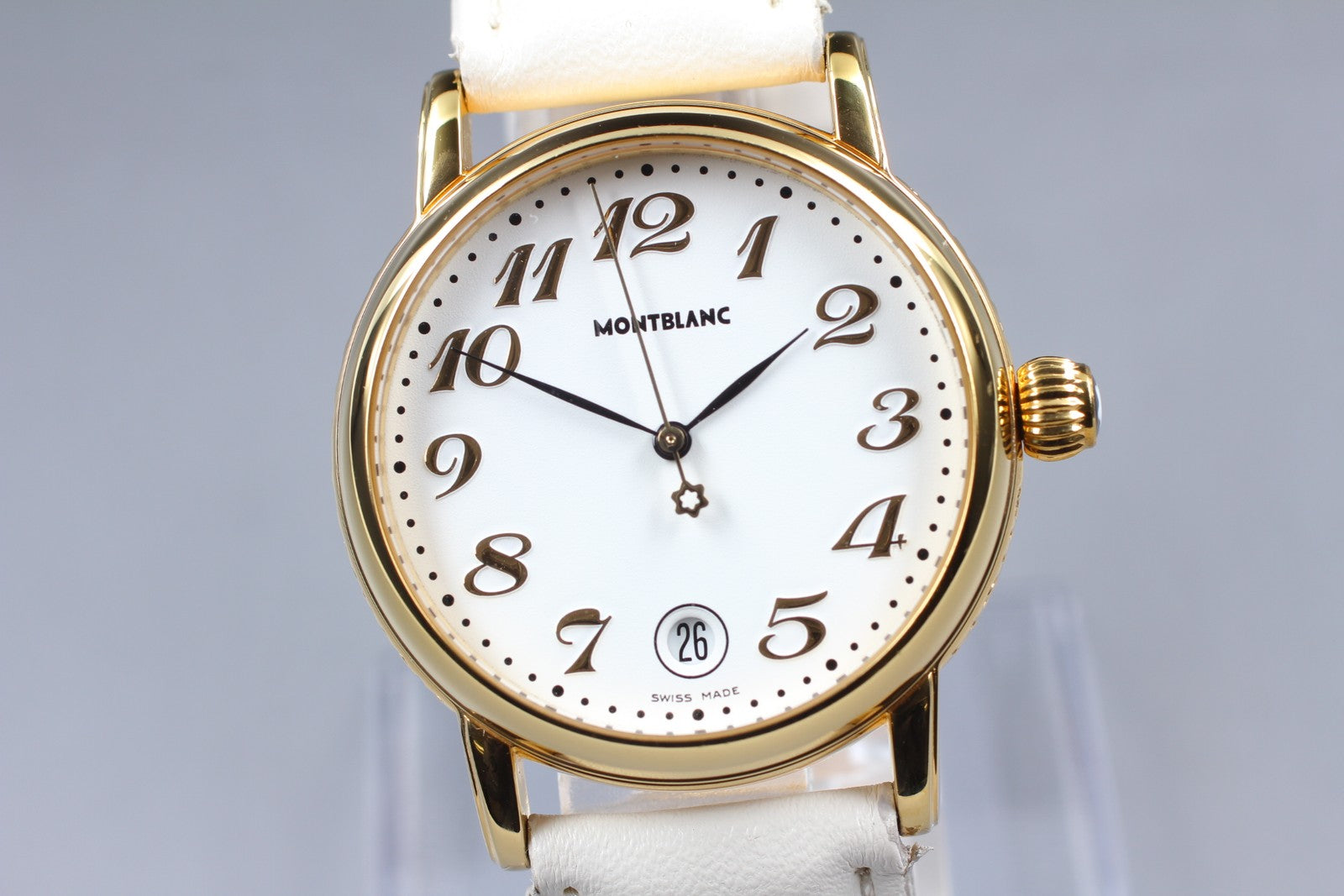 [N MINT- Box] Montblanc Meisterstuck 7002 Gold White 35mm Men's Quartz Watch