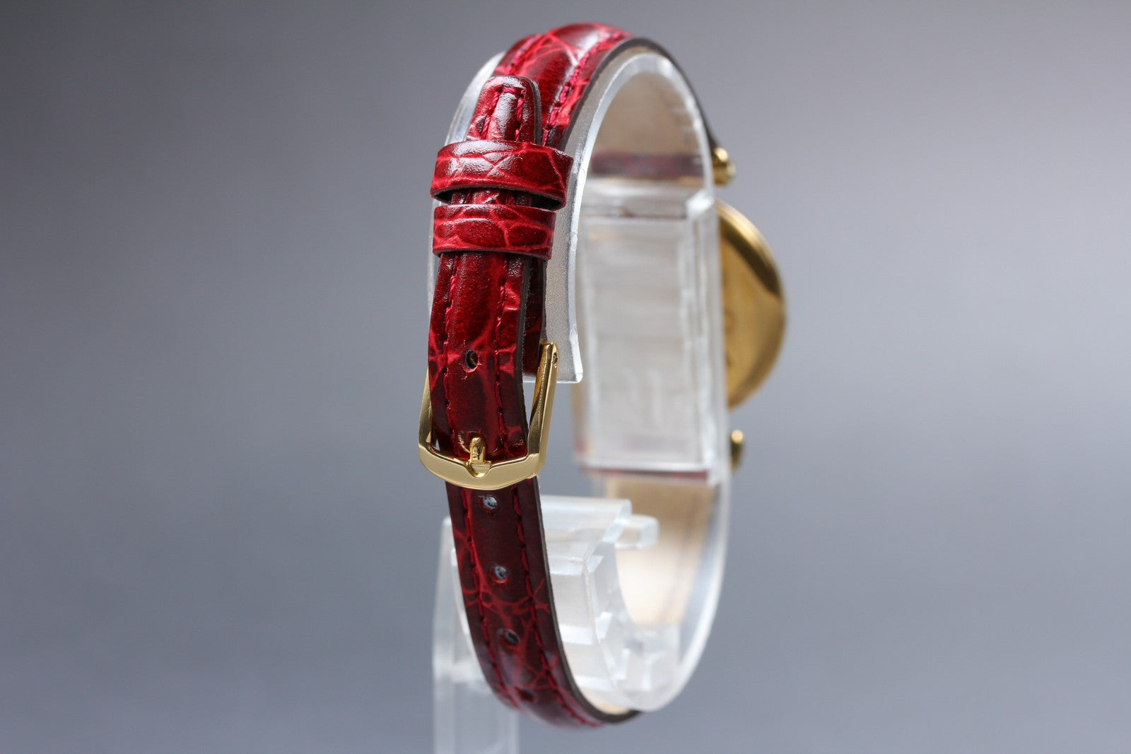 Vintage [Exc+5 Box] Cartier Must Colisee Vermeil 590002 Red Women's Quartz Watch
