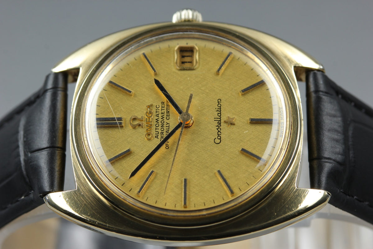 OMEGA Constellation 168.017 Cal.564 Gold Chronometer Date AT Mens Watch Vintage