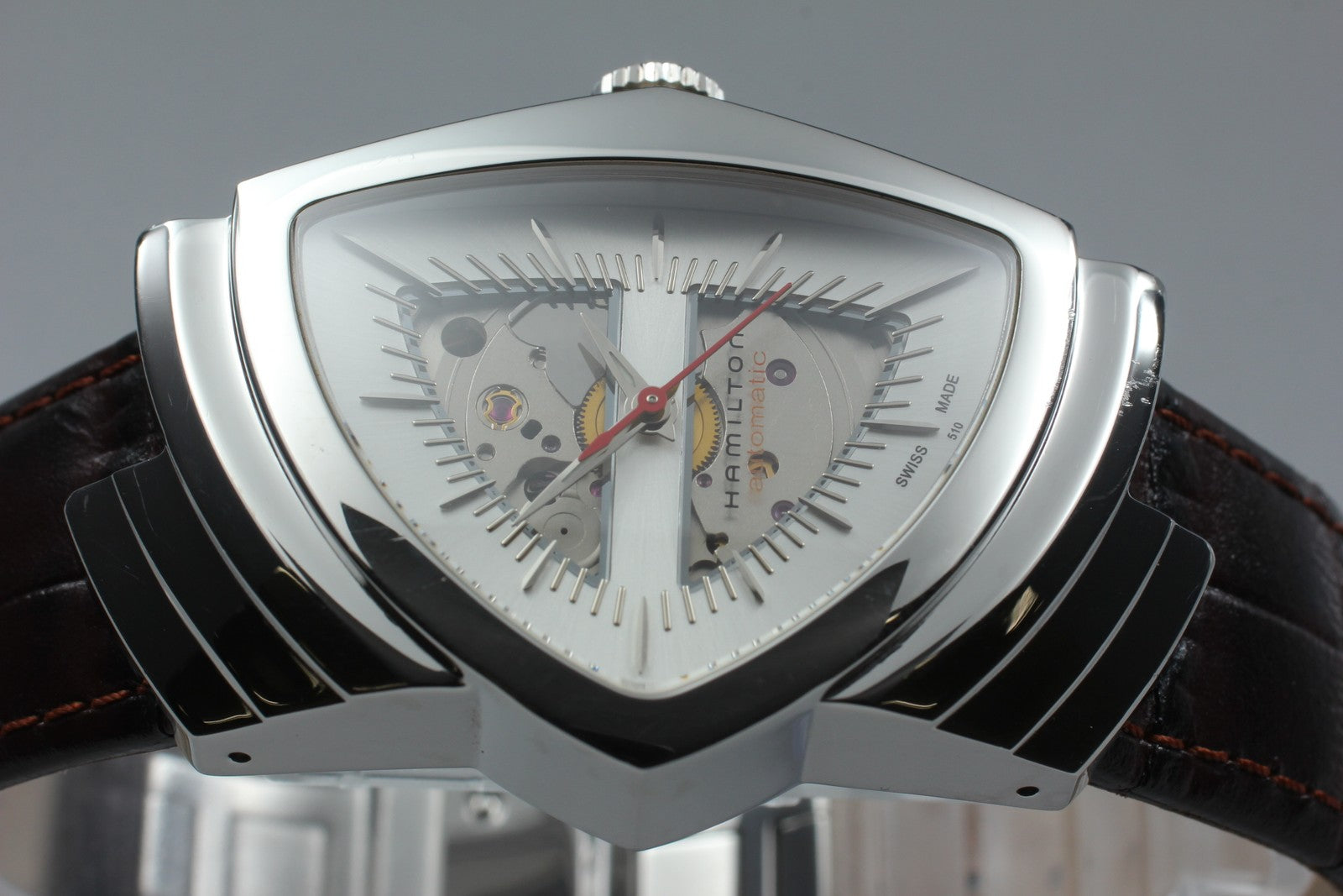 [Near MINT-] HAMILTON Ventura H245150 Automatic 34mm Brown Silver Men's Watch