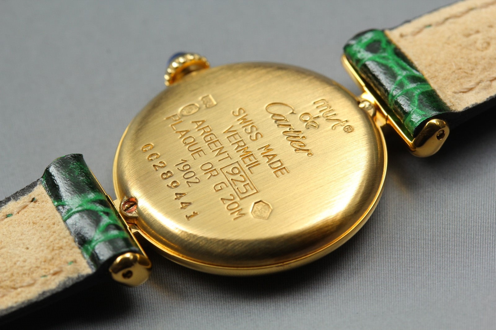 Vintage [Near MINT] Cartier Must Colisee Vermeil 1902 Green Women's Quartz Watch