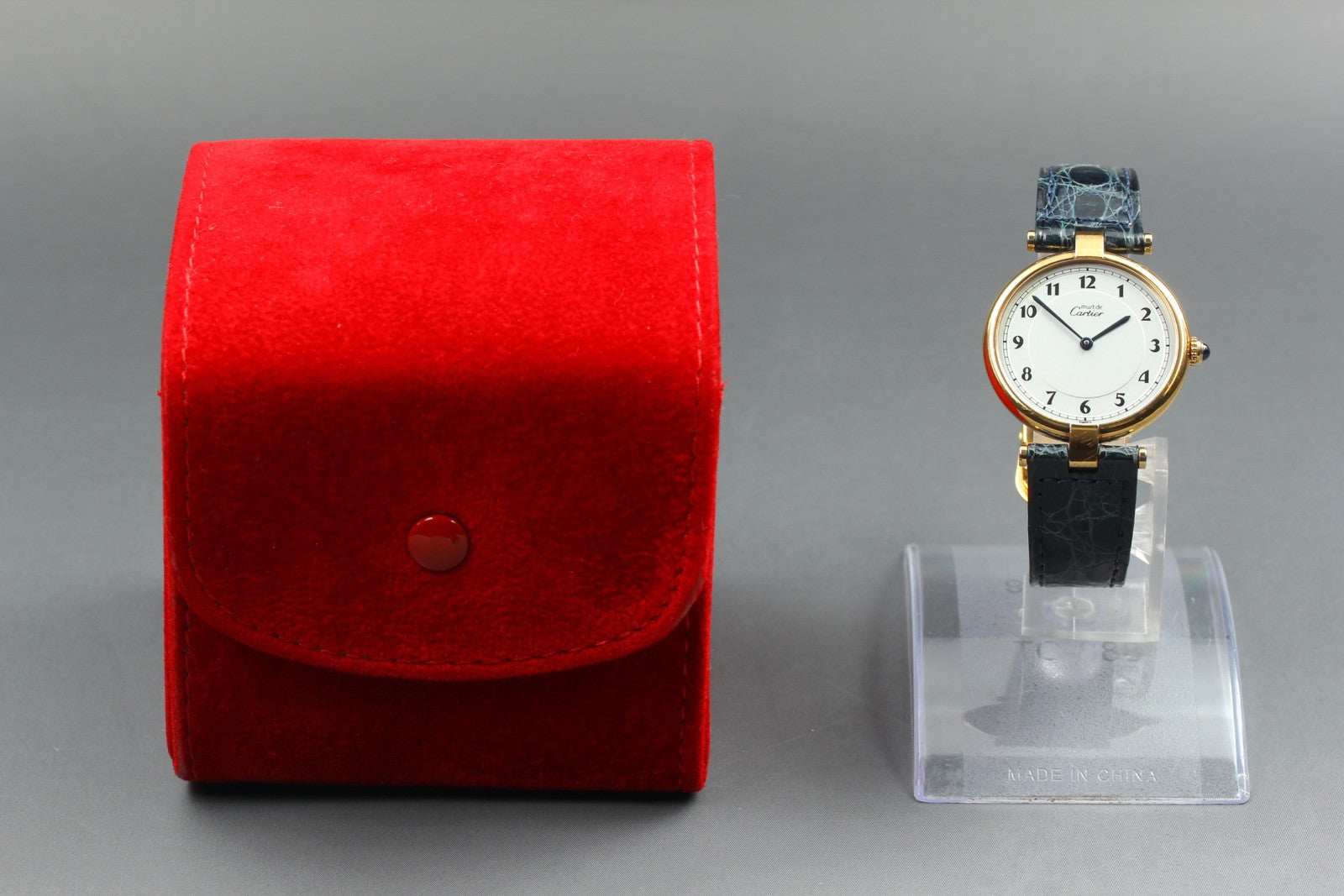 Vintage [Exc+5] Cartier Must Vendome 590003 Gold Vermeil Unisex Quartz Watch