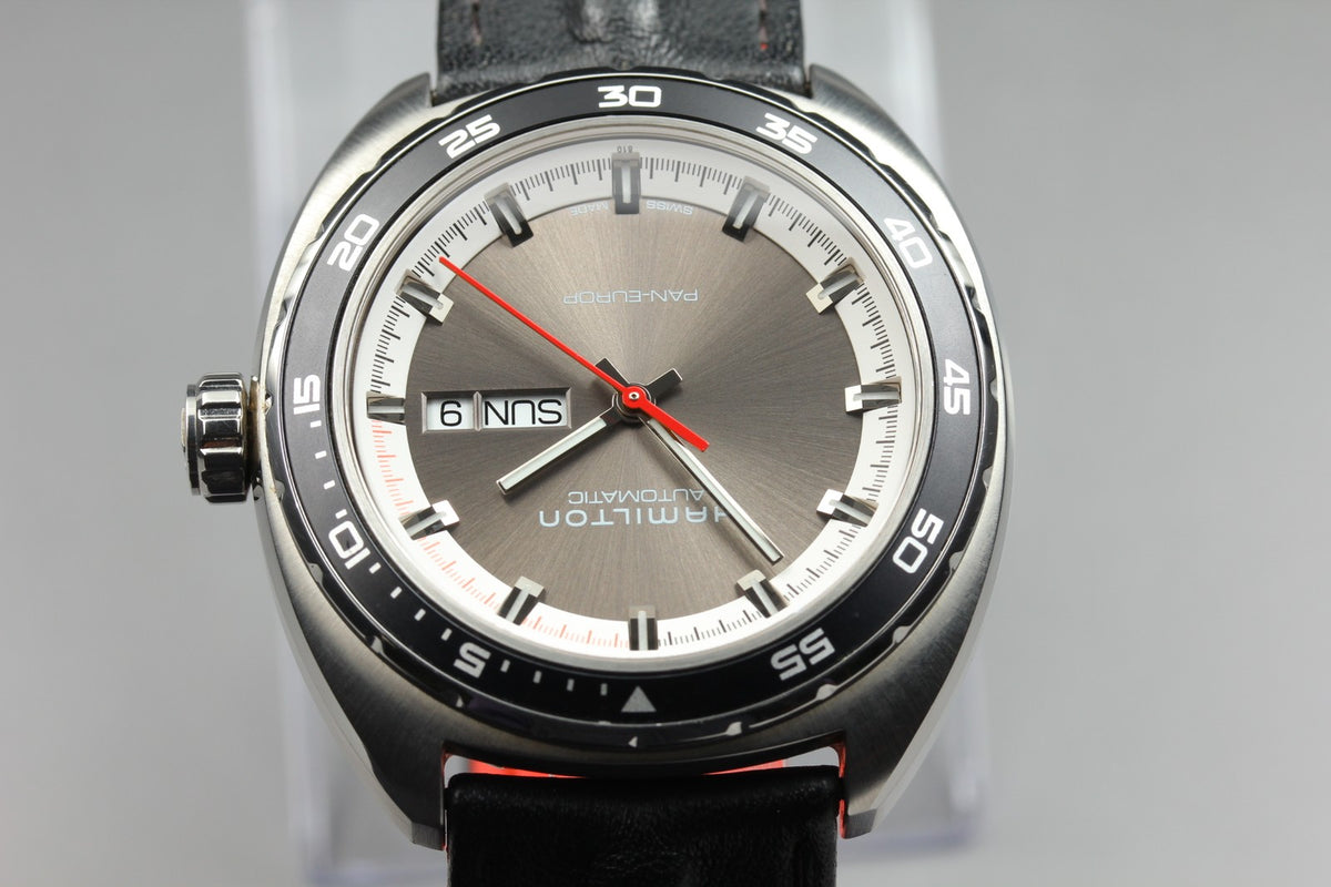 Hamilton Pan Europ H354150 H600354104 Automatic Day/Date Men's Watch 43mm JAPAN