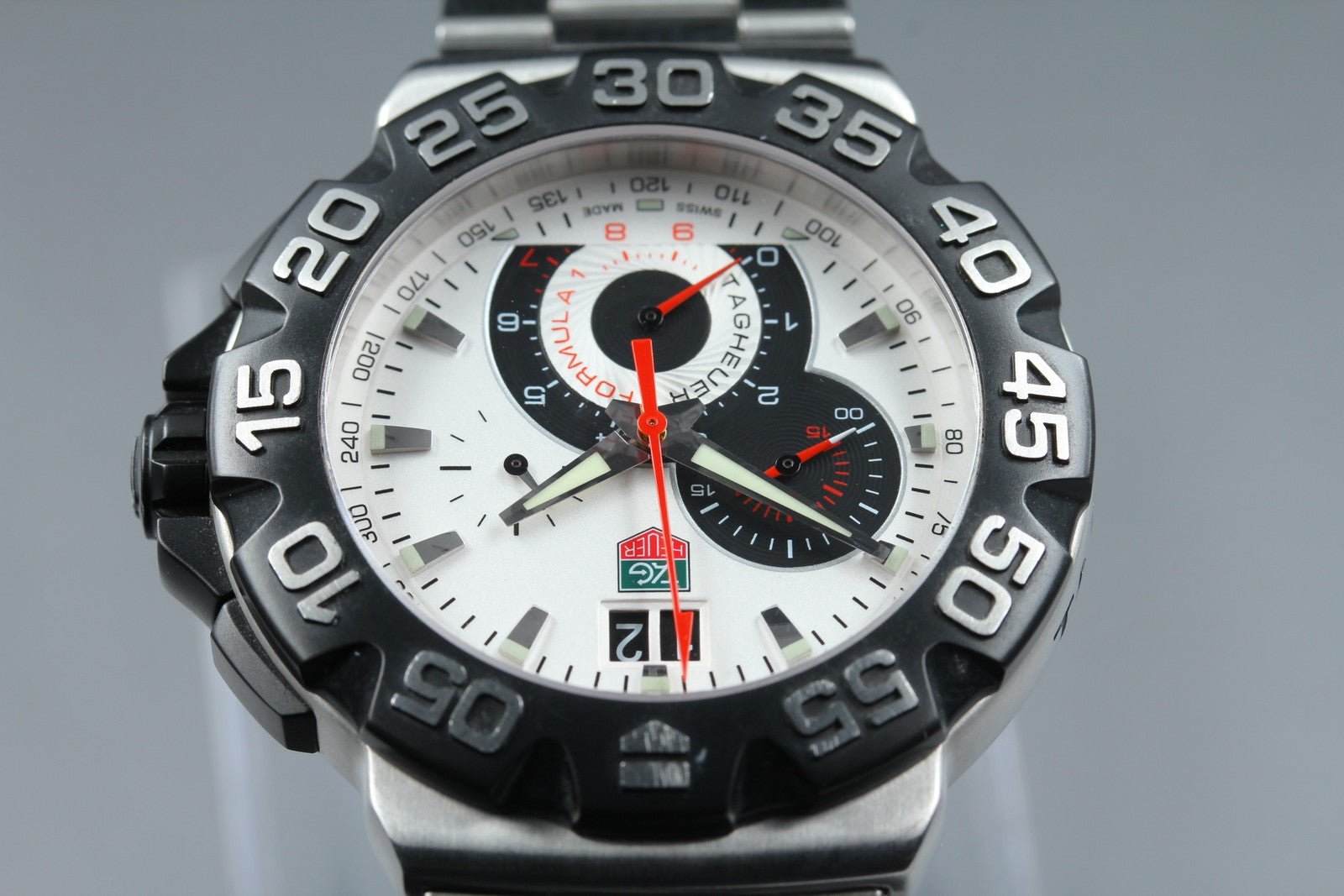 TAG Heuer Formula 1 CAH1011 Quartz Chronograph White Dial Men's Watch 44mm JP