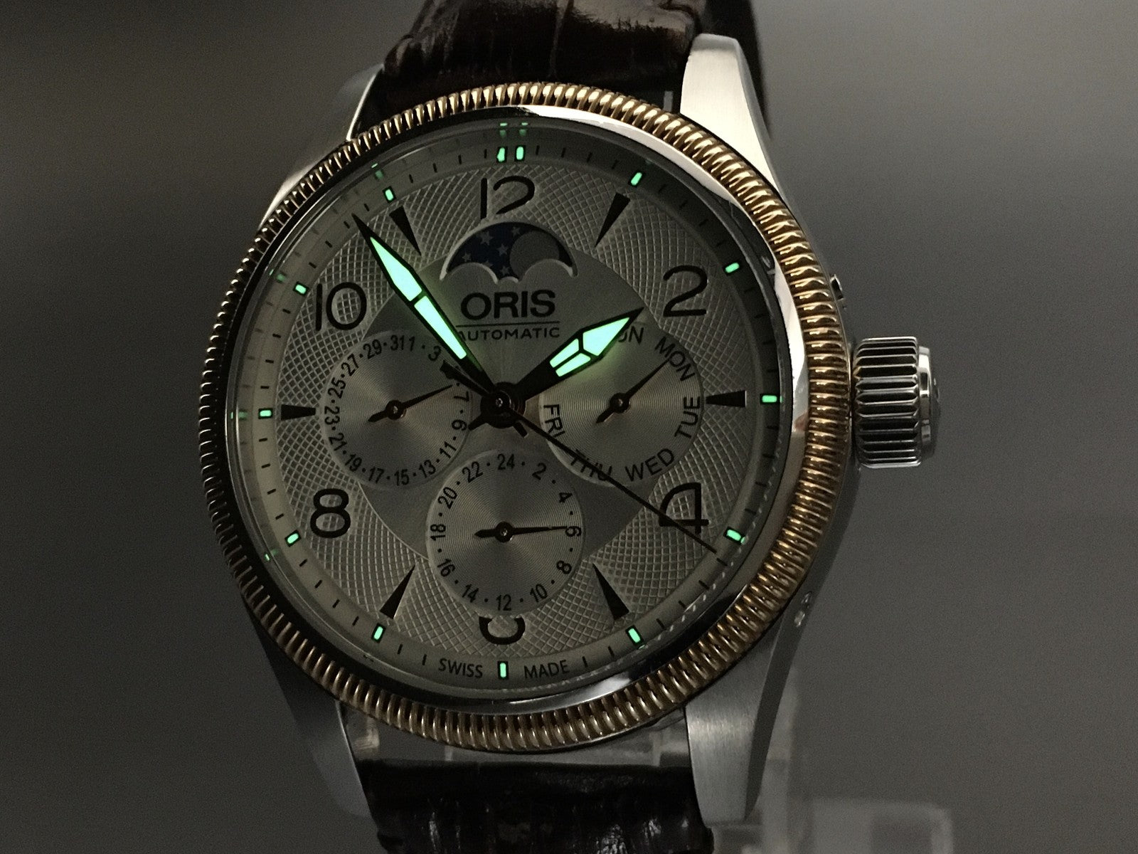 ORIS Big Crown Complication 7678-43 Moonphas 39mm Gold Brown AT Men's Watch