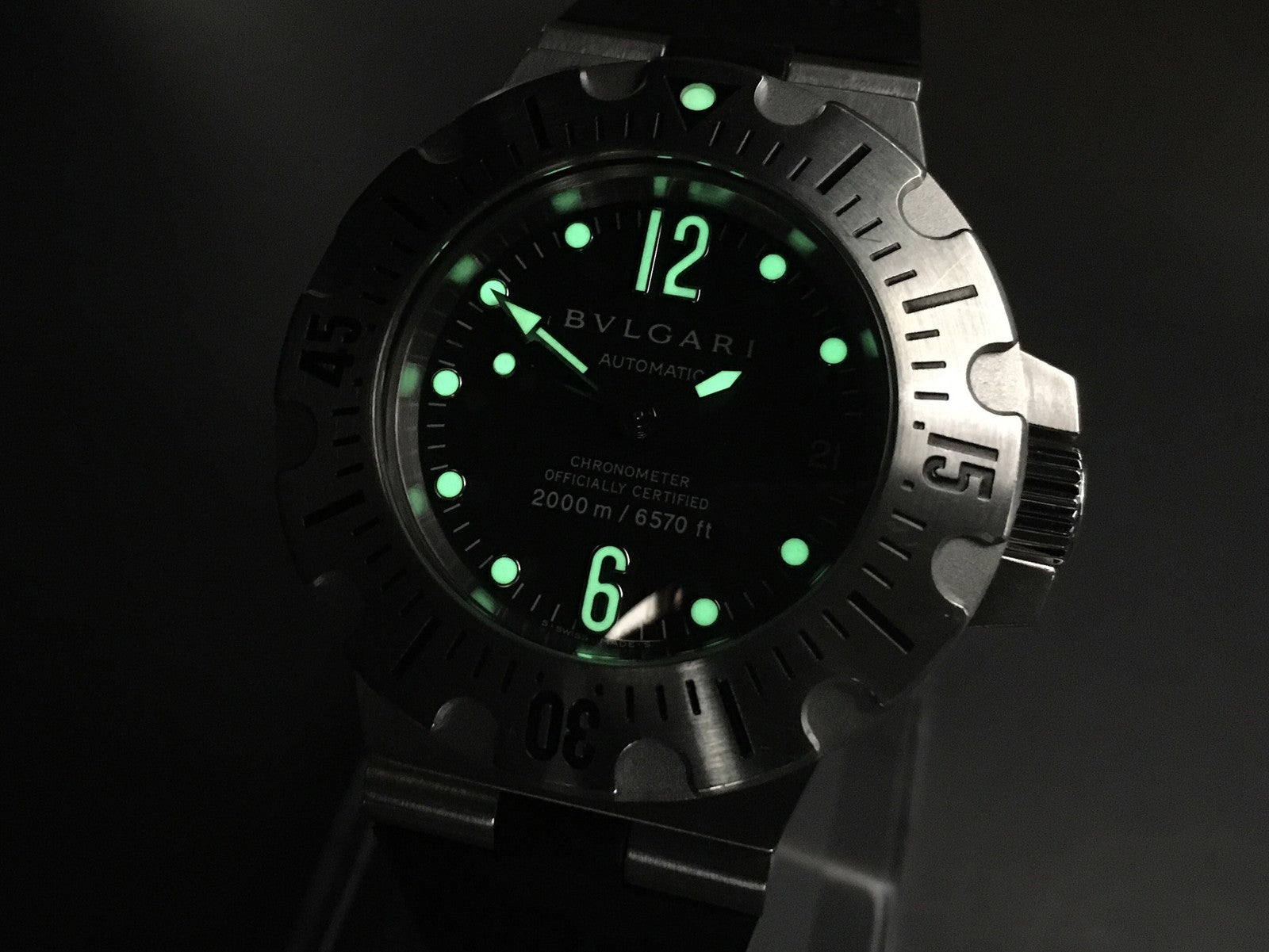 BVLGARI Diagono Professional Scuba SD42S Automatic Date Men's Watch From JAPAN