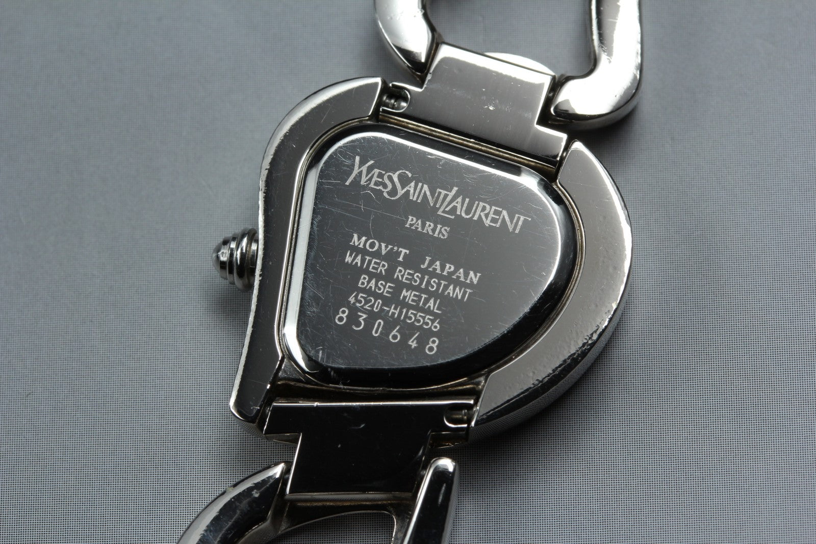 Yves Saint Laurent Heart Silver 4520-H15556 24mm Women's Watch Quartz Vintage