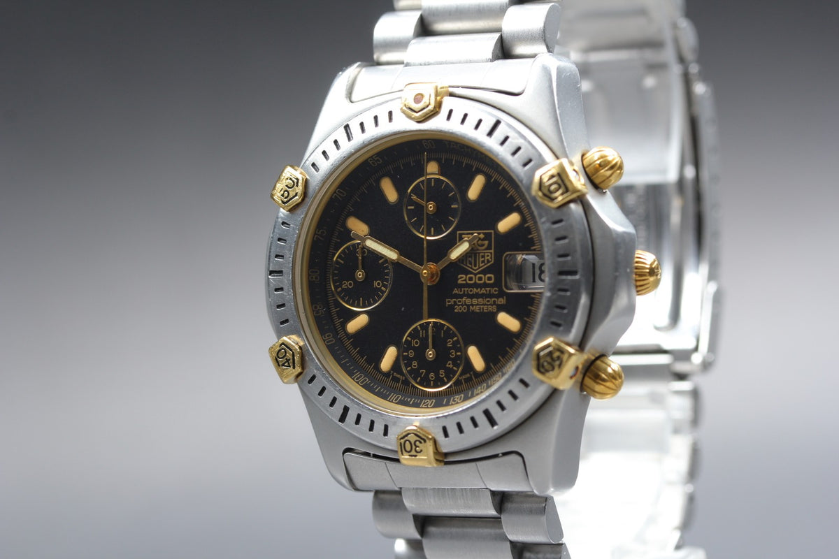 TAG HEUER 2000 165.306 Automatic Chronograph Date Men's Watch 42mm JAPAN