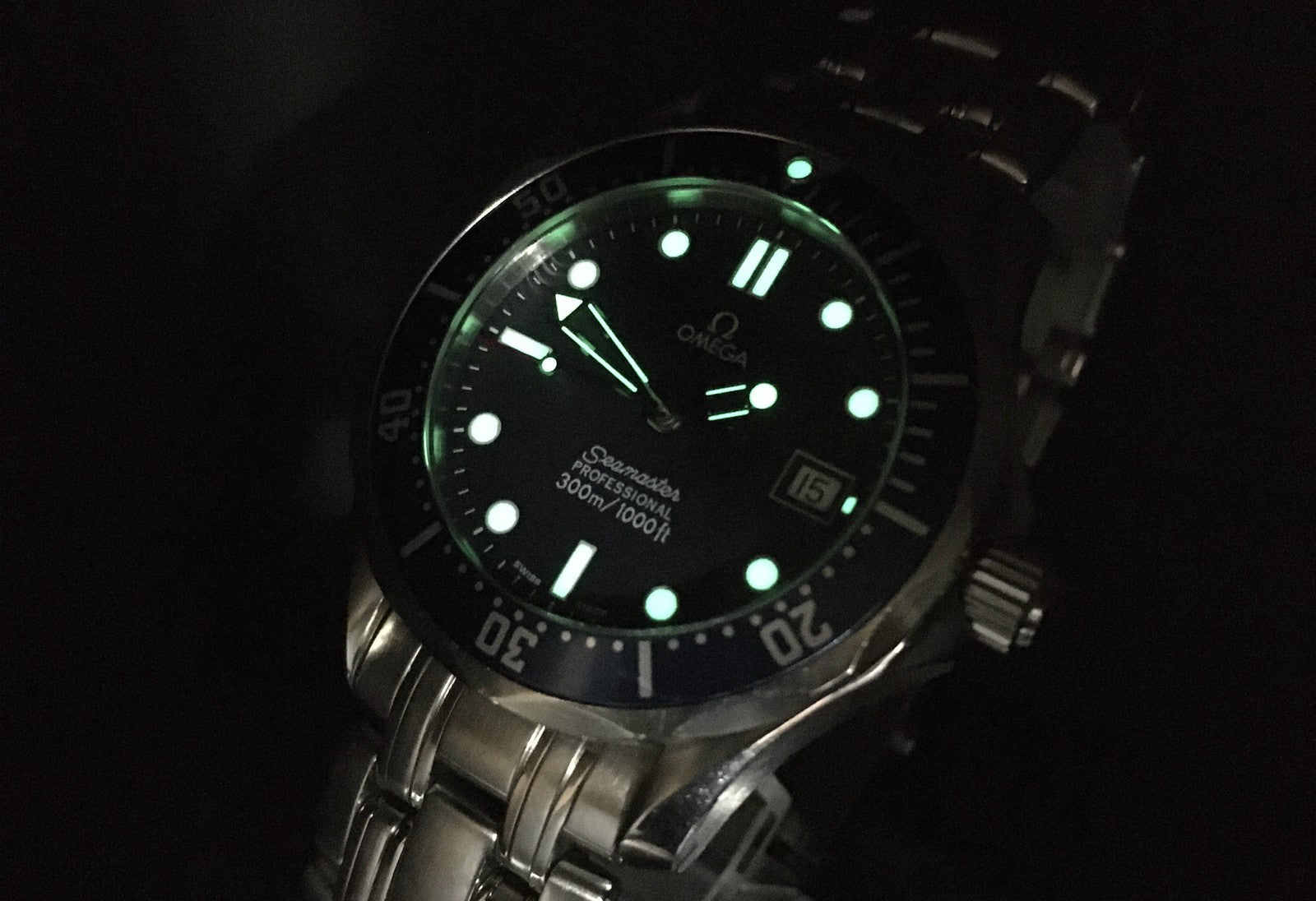 Overhauled [Exc+5 Box] OMEGA Seamaster 2561.80 300M Blue 36mm Men's Watch Quartz