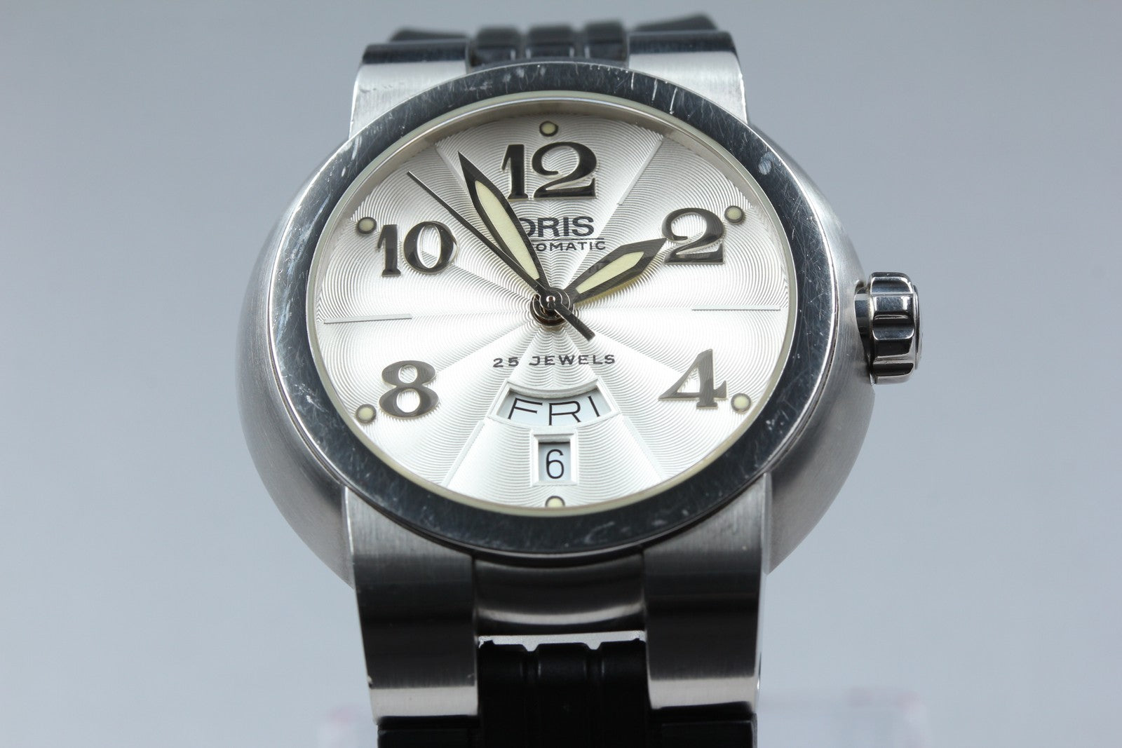 [Exc+5] ORIS TT1 Day Date 7517-41 Automatic 40mm Silver Black Men's Watch JAPAN