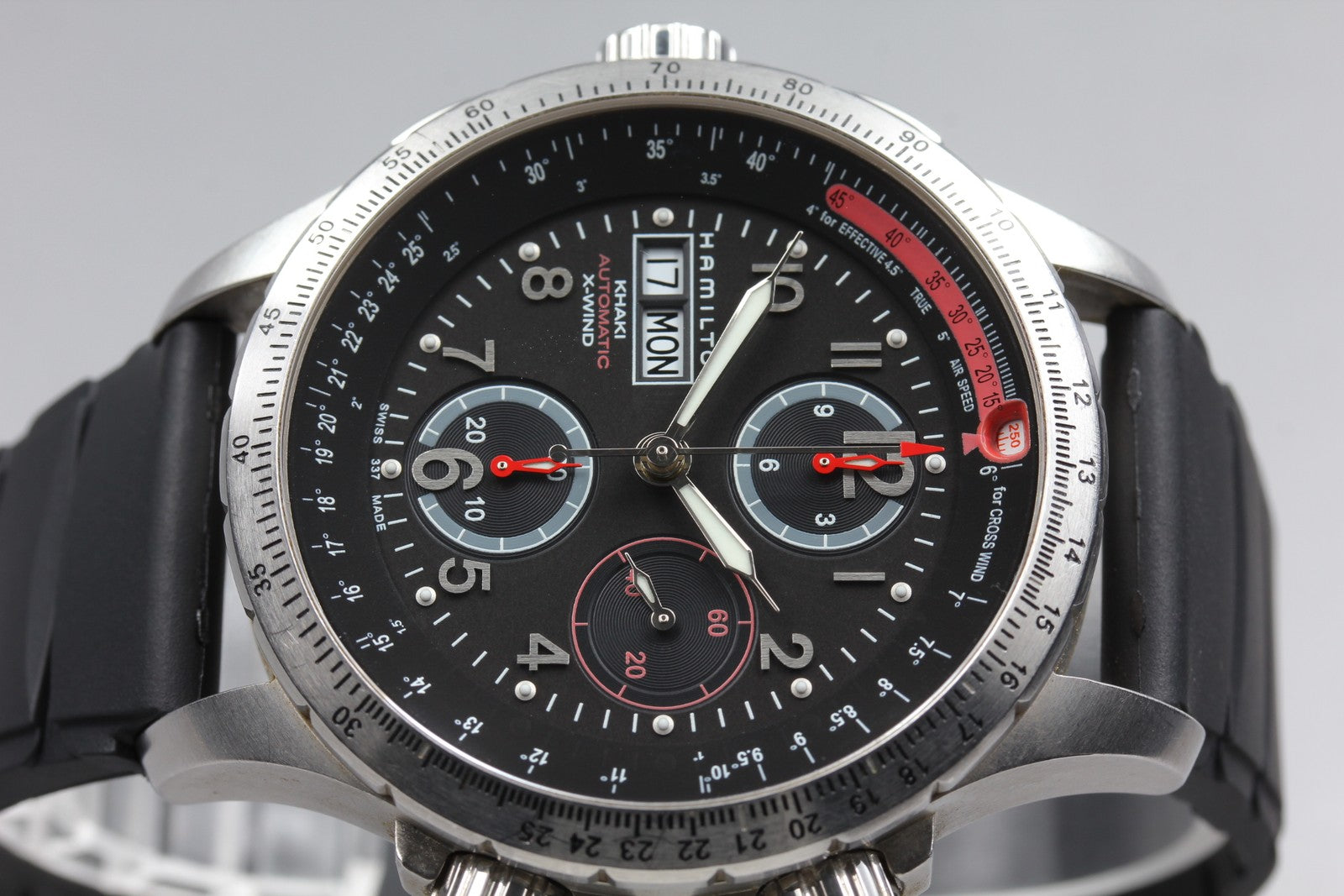 HAMILTON Khaki  H776460 Automatic Chronograph Black Men's Watch 44mm JAPAN