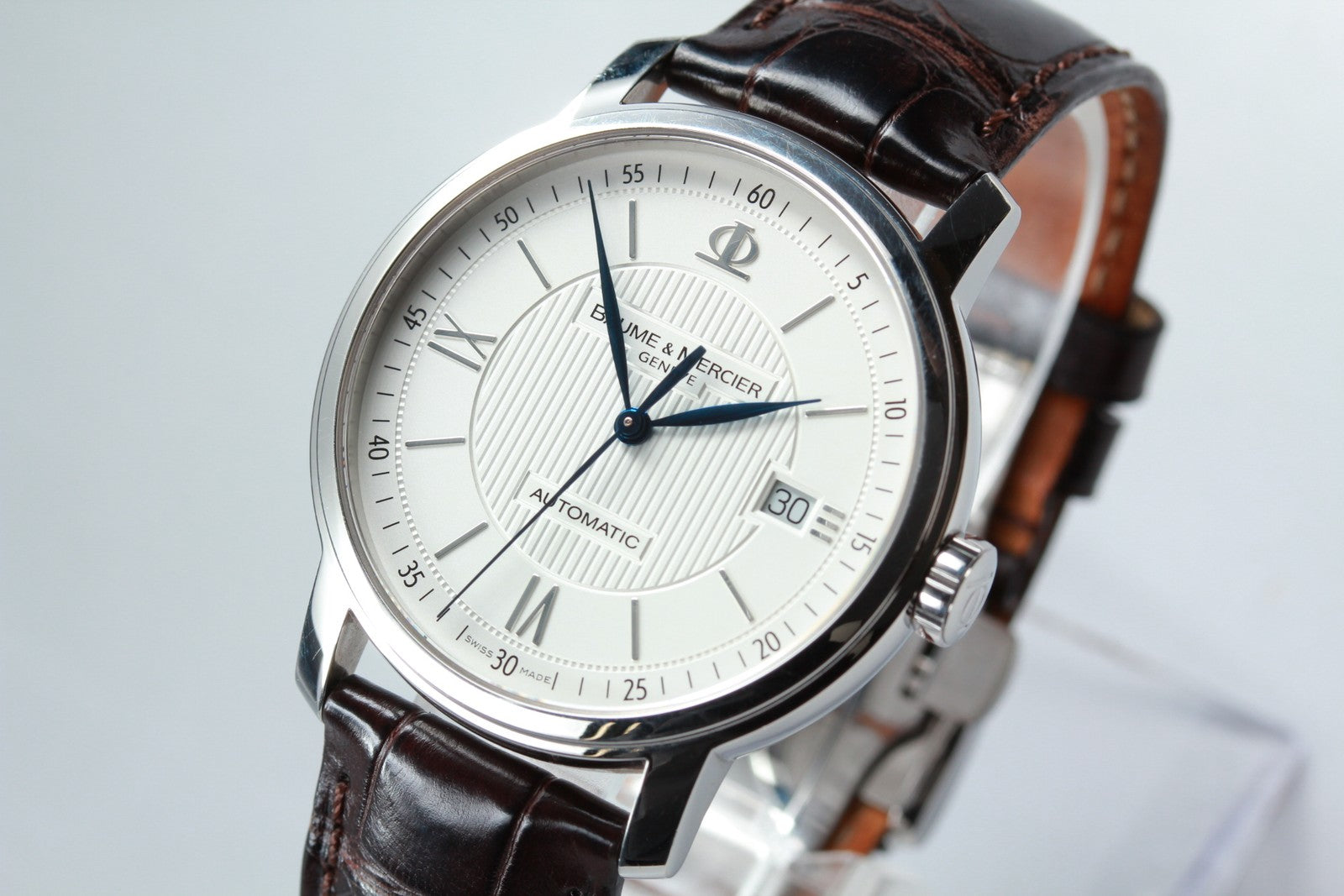 Baume & Mercier Classima 65615 White Automatic Date Men’s Watch 39mm JAPAN Box