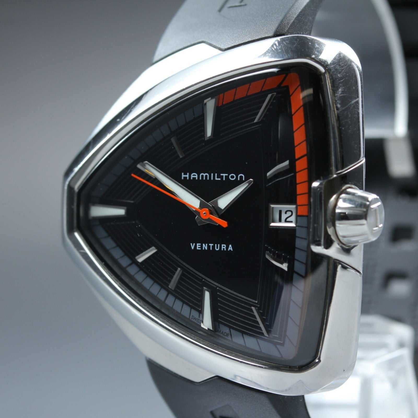 Hamilton Ventura Elvis80 H245510 Quartz Date Men's Black Watch 41mm JP Exc+5*Box