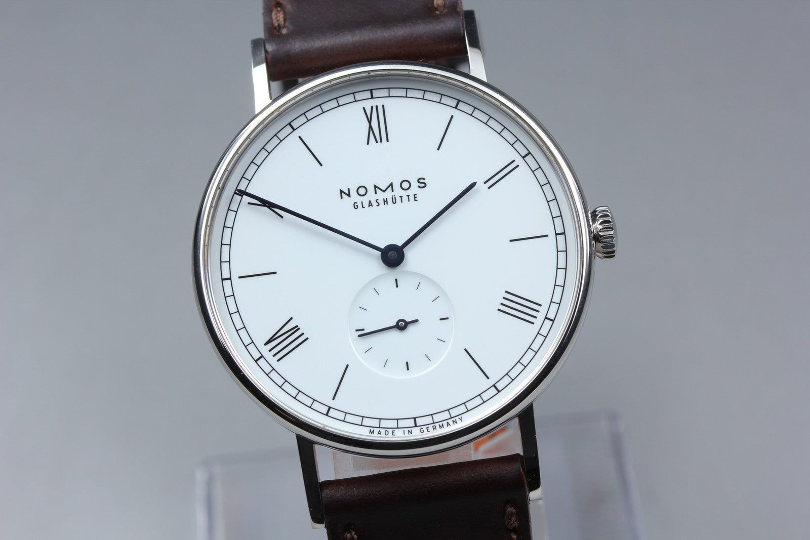 NOMOS GLASHÜTTE Ludwig 38 Small Second Manual Wind White Brown Men's Watch [Box]