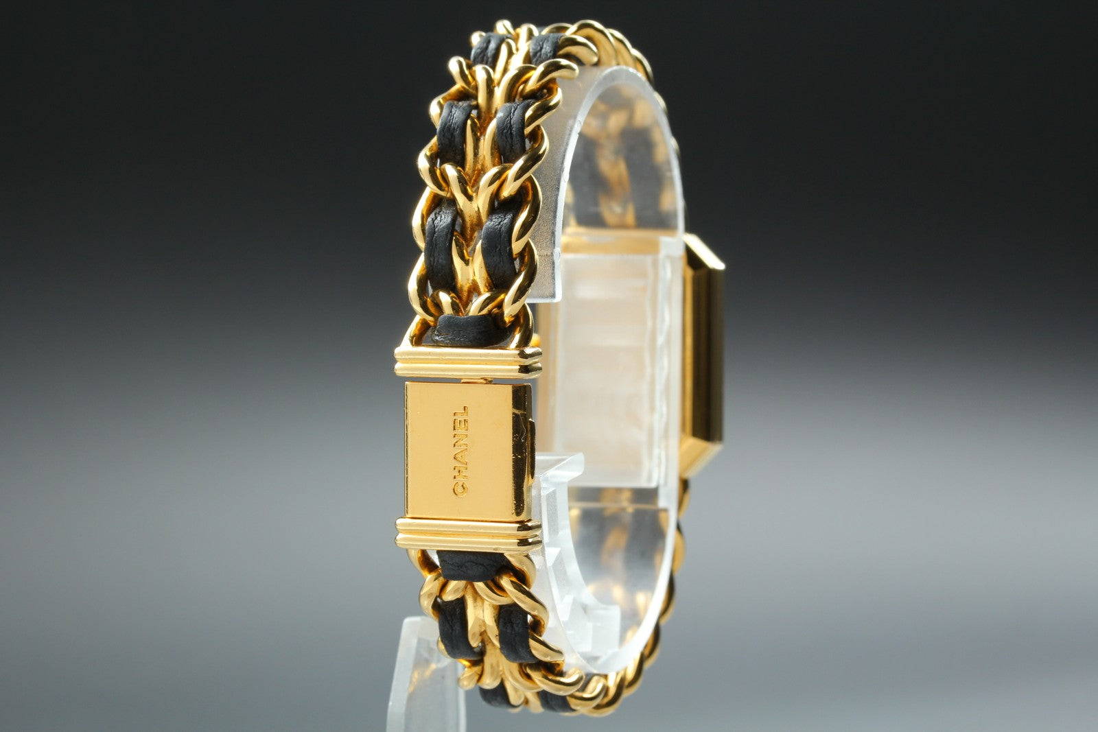[Overhauled] CHANEL Premiere L Size Black Dial Gold 20mm Quartz Womens Watch Box