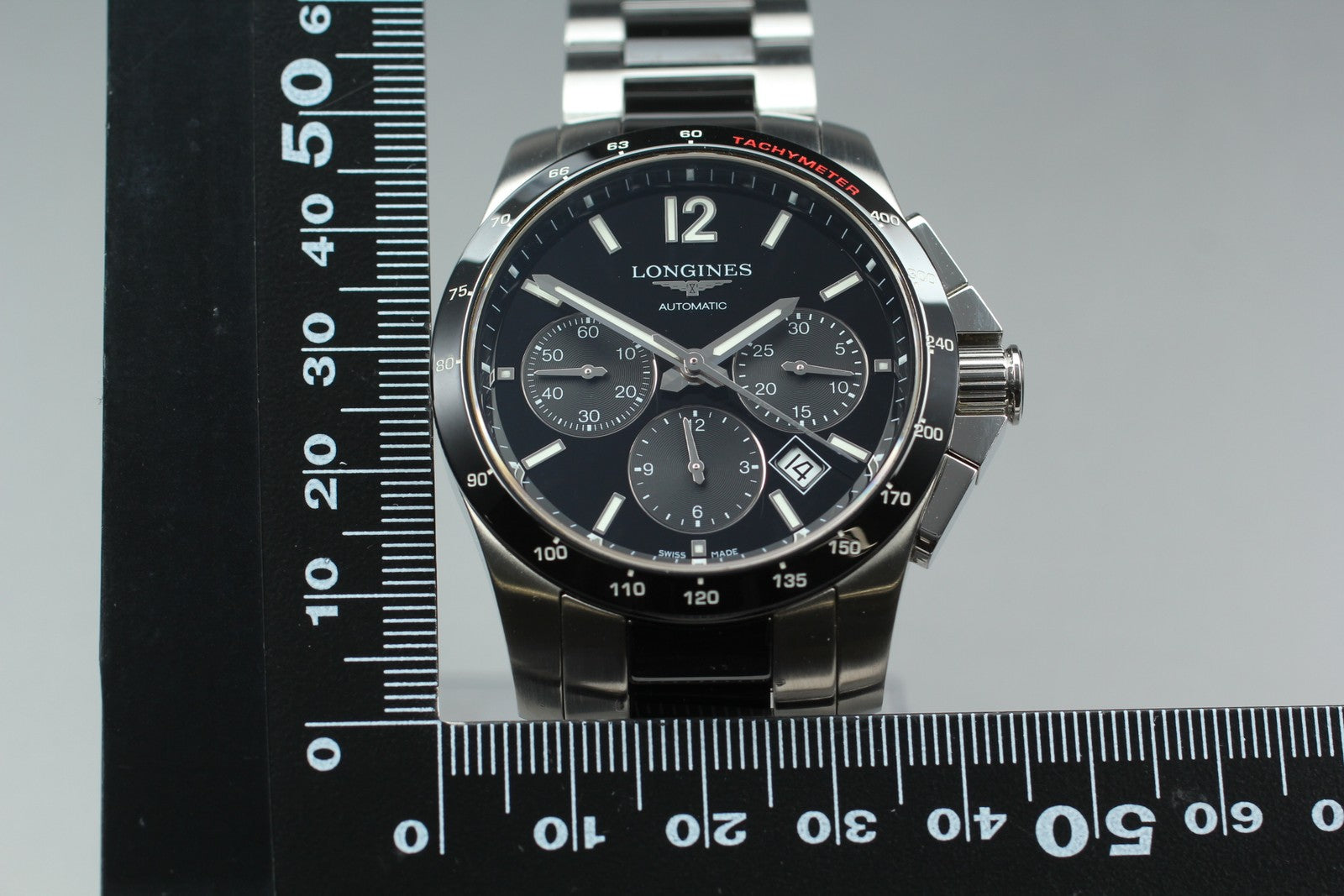 LONGINES Conquest L2.744.4 Black Automatic Date Men's Watch 41mm JAPAN Box