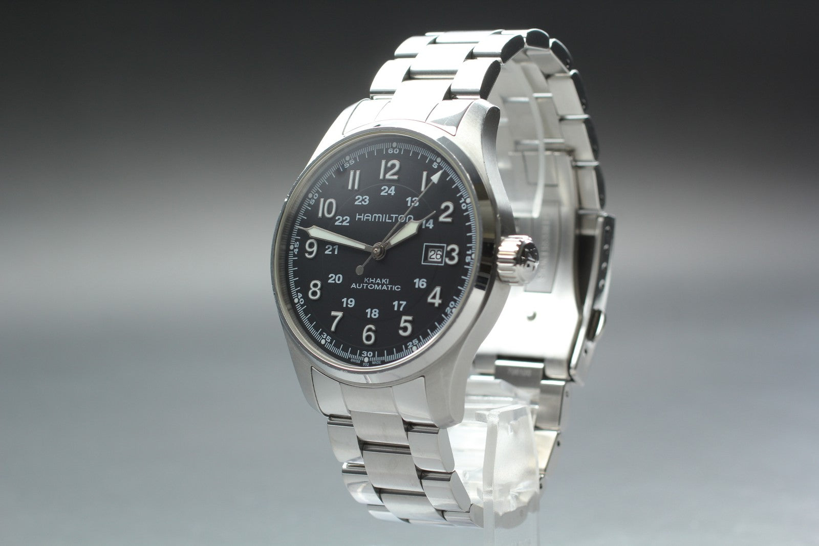 [Exc+5 Box] Hamilton Khaki Field H706250 Black Date Automatic 44mm Men's Watch
