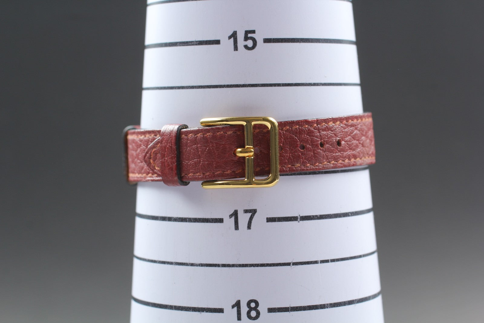 Vintage [Exc+5] HERMES Kelly Watch Gold Red Leather "X" Woman's Quartz Watch