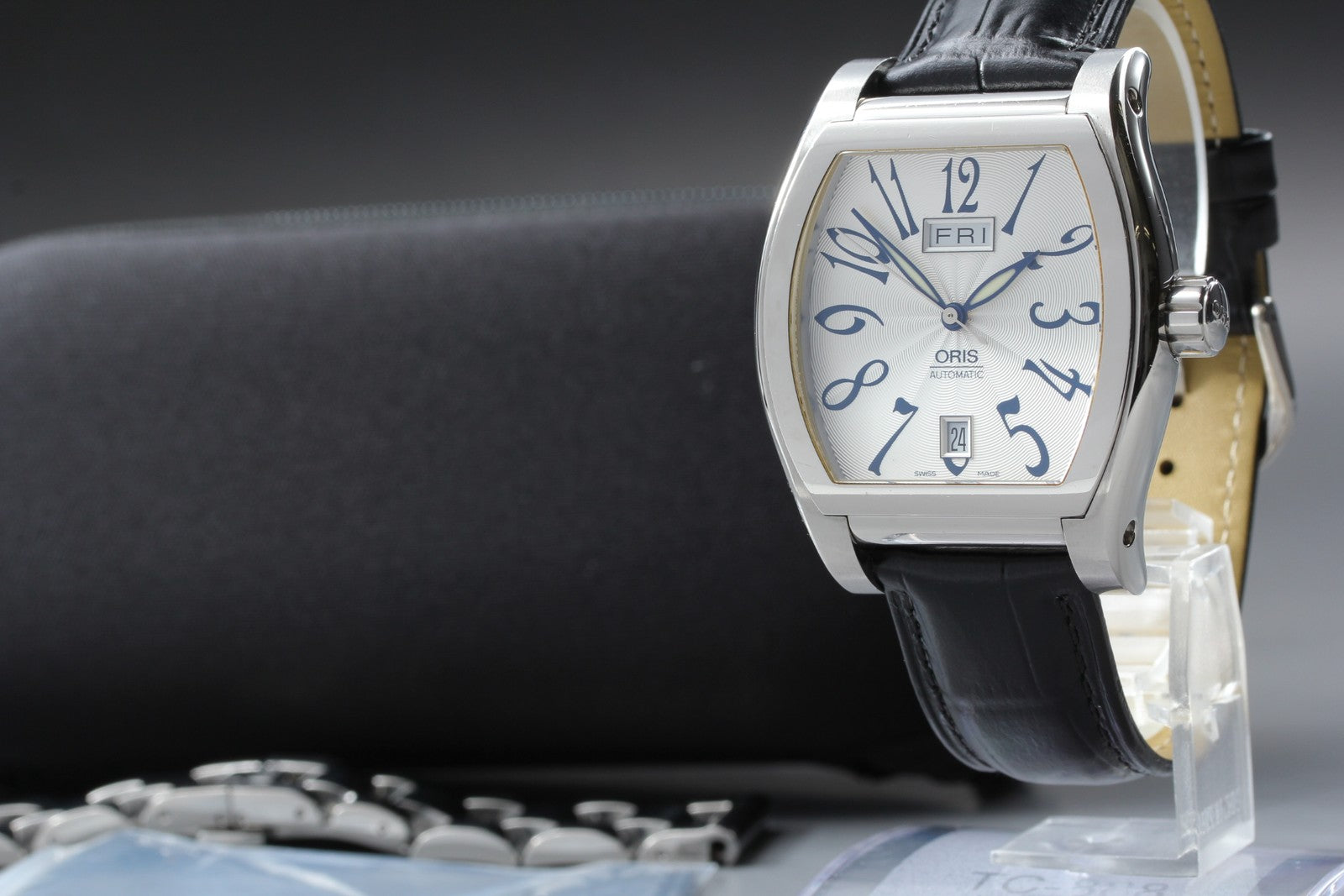 ORIS Miles Day Date 7539 Silver Black 37mm Automatic Men's Watch Japan