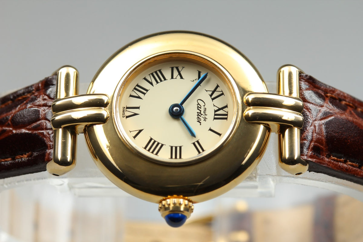 Cartier Must Colisee Vermeil 590002 Brown Gold Women's Quartz Watch Vintage