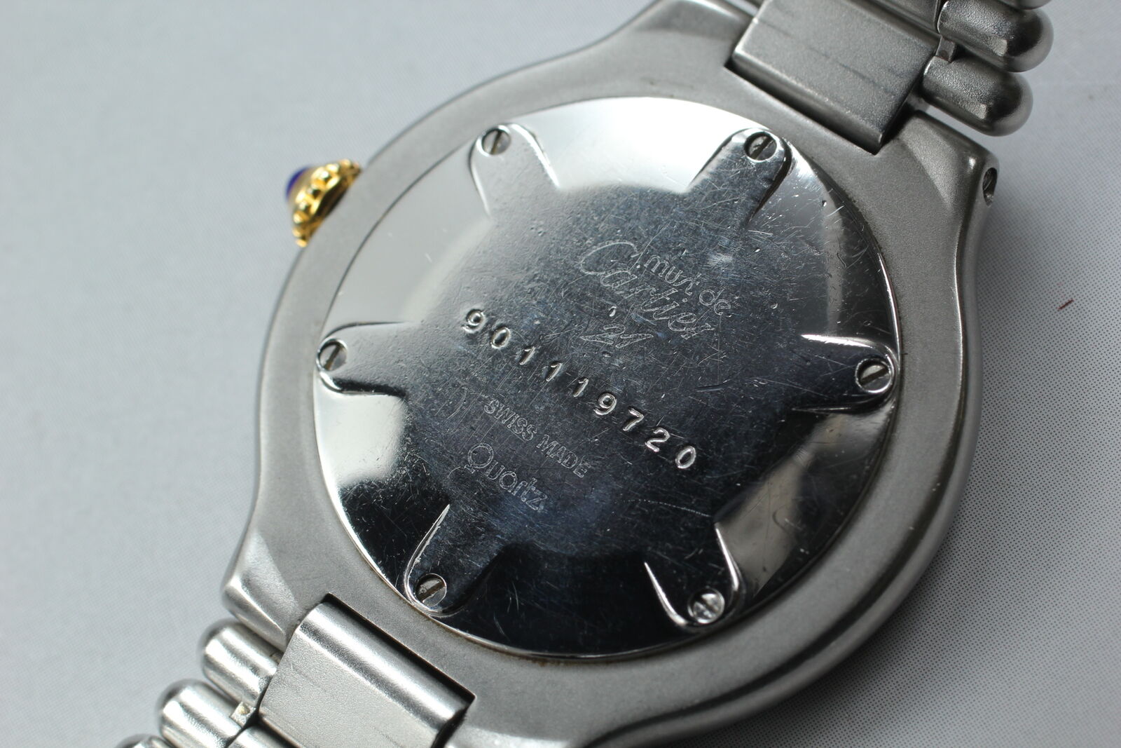 New Battery [Exc+4] Cartier Must de Cartier 21 Vanthian 30mm Unisex Qz Watch JP