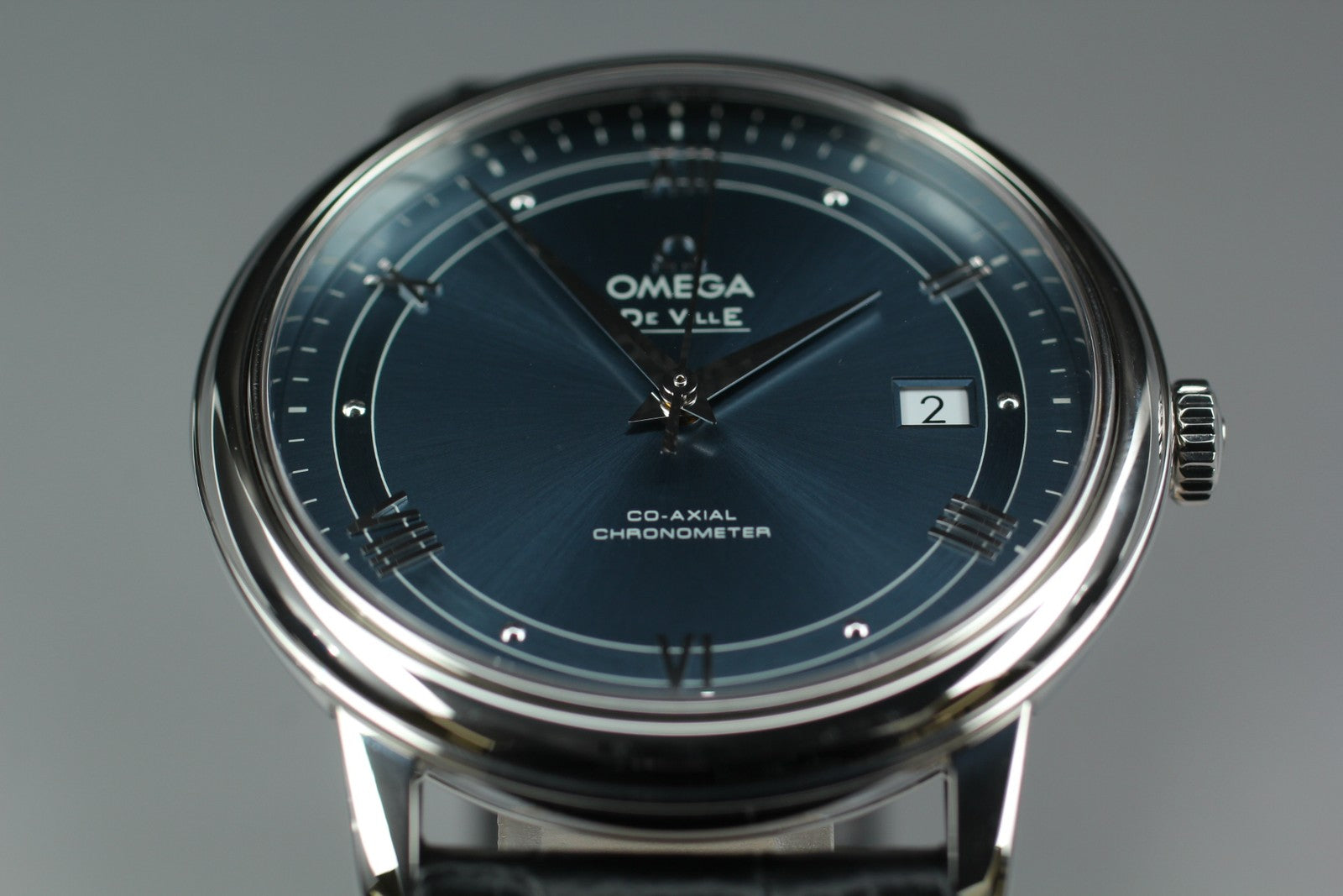 N MINT Box Omega De Ville Prestige 424.13.40.20.03.002 Co-Axial Blue Men's Watch