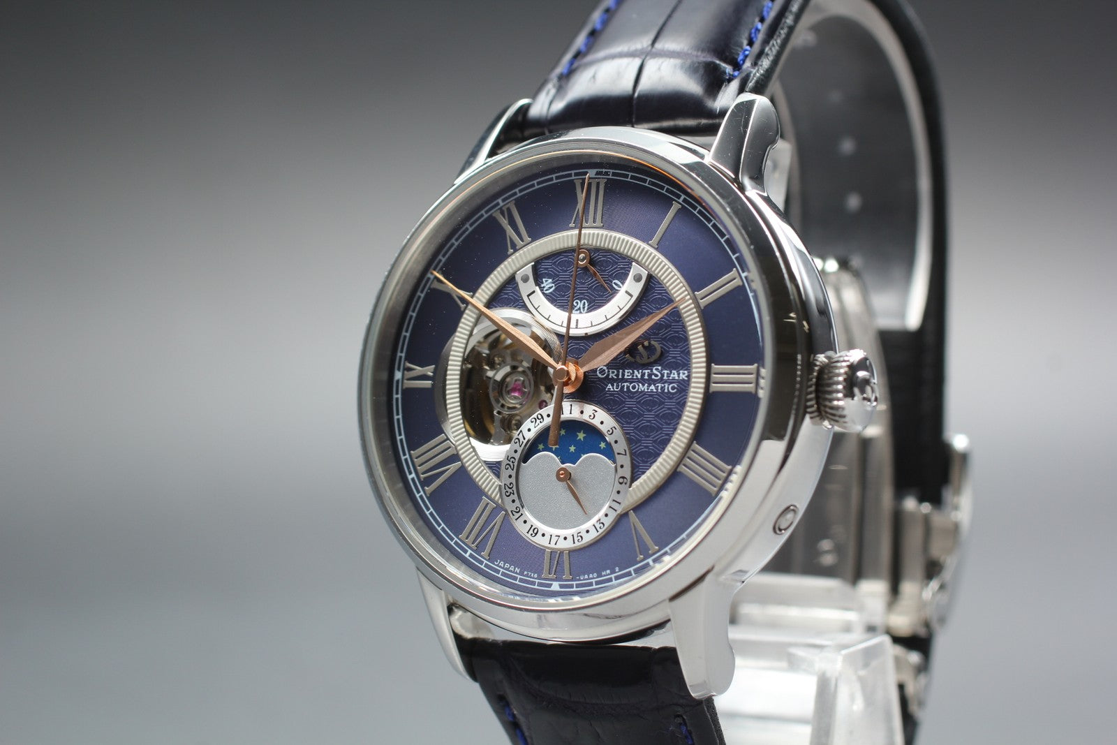 Exc+5 Box Orient Star Mechanical Moonphase F7X6-UAA0 Automatic Blue Men's Watch