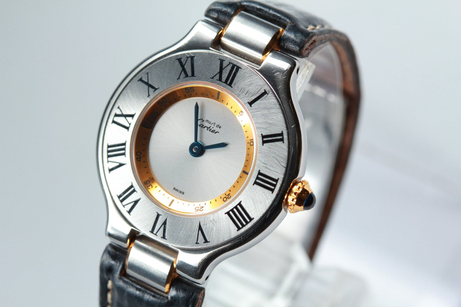 New Batt[Exc+5] Cartier Must De 21 1340 Silver Quartz Women's Watch 27mm JAPAN