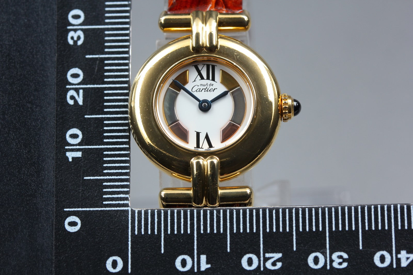 Cartier Must Colisee Vermeil 590002 Brown Gold Women's Quartz Watch Vintage