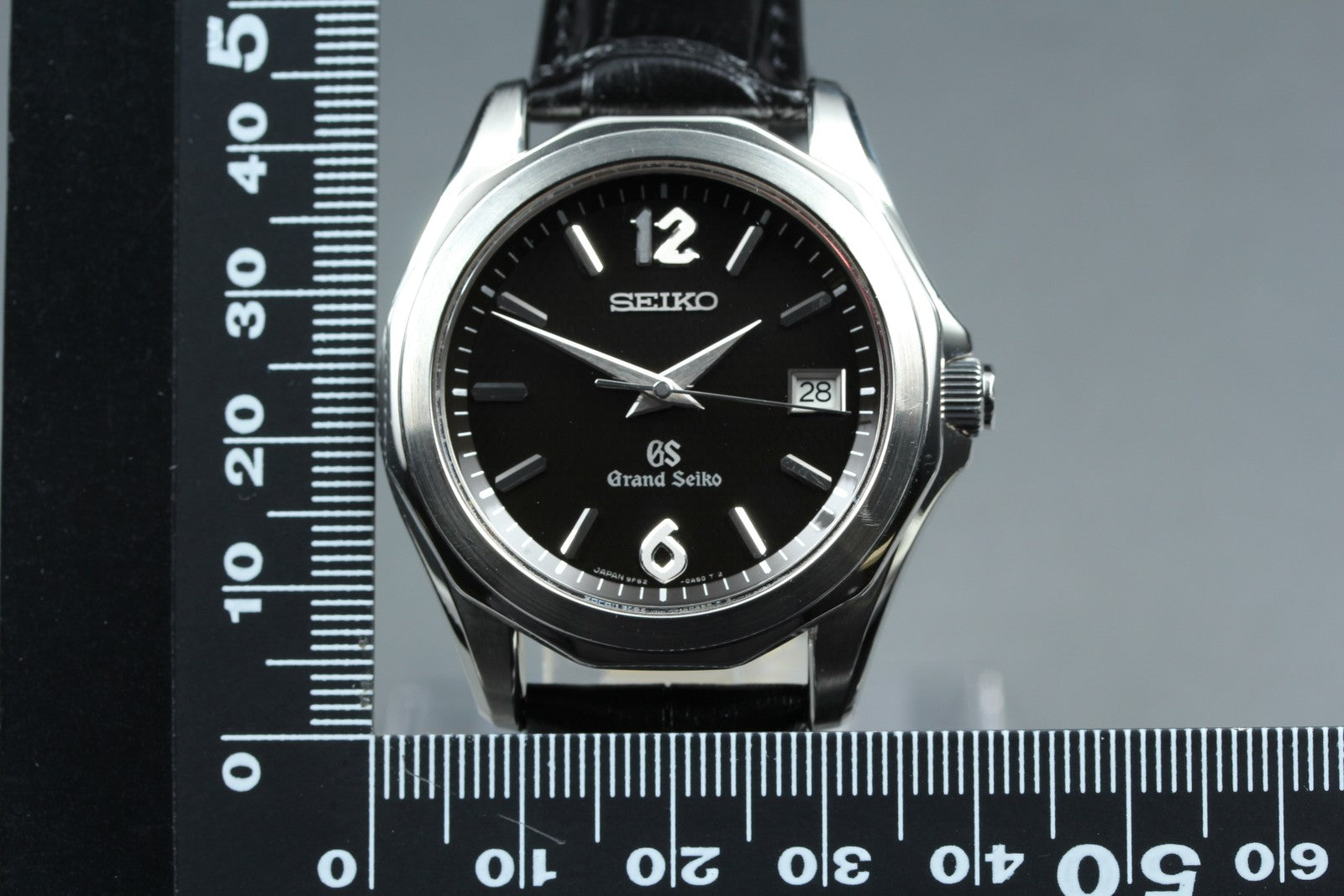 Vintage SEIKO Grand Seiko 9F62-0A60 SBGX035 Quartz Black Men's Watch 38mm JAPAN