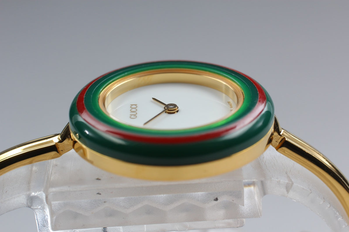 New Batt GUCCI Change Bezel 11/12.2 12Color Quartz Women's Watch 25mm JAPAN Box