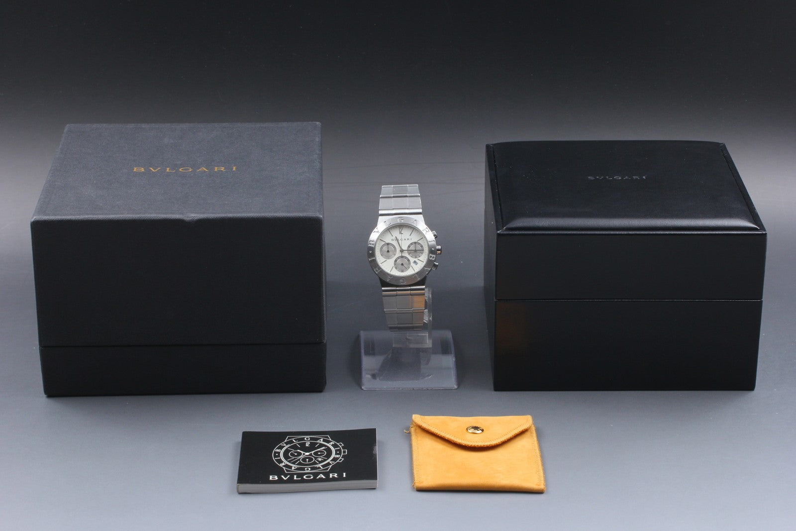 overhauled BVLGARI Bvlgari Diagono CH35S White Quartz Men's Watch 36mm JAPAN Box