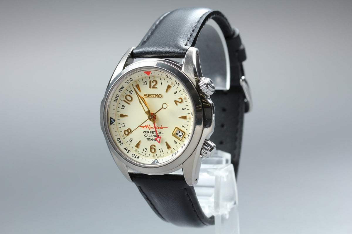 [Serviced] SEIKO Alpinist 8F56-00D0 SBCJ031 Ivory Titanium Men's Watch JAPAN