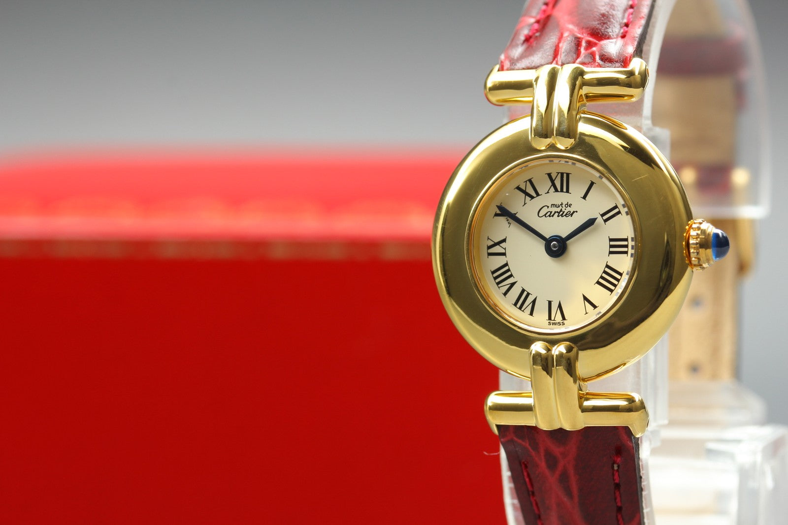 Vintage[Near MINT- Box] Cartier Must Colisee Vermeil 590002 Women's Quartz Watch