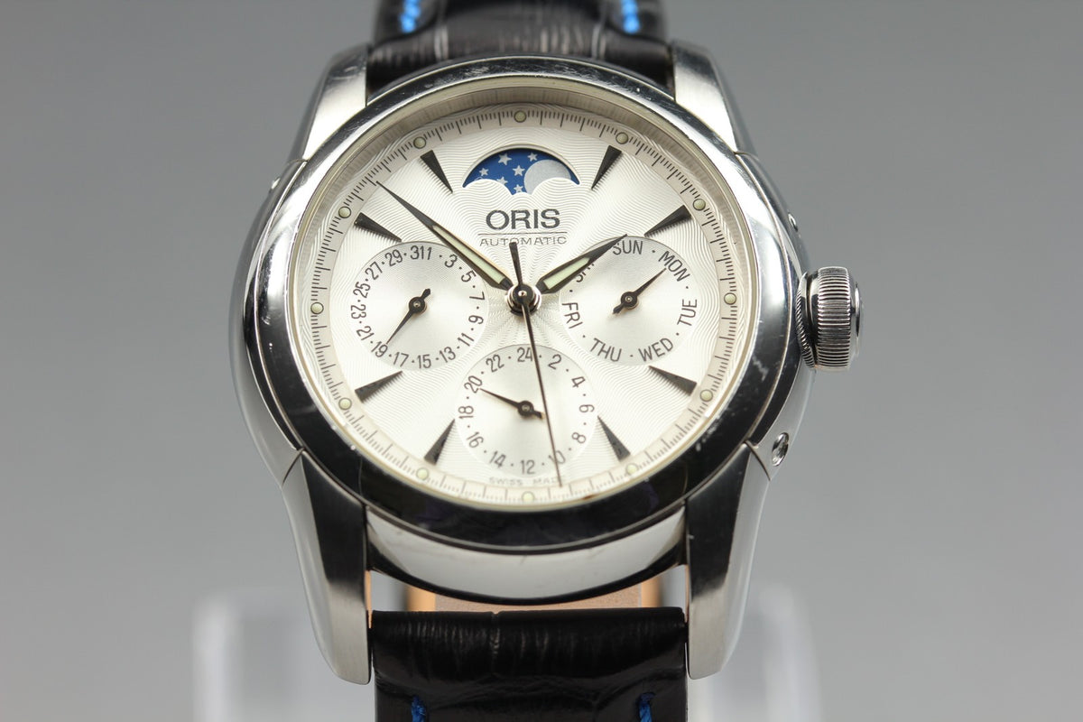 ORIS Artelier Complication 7554 Automatic Day/Date Silver Men's Watch 38mm JAPAN