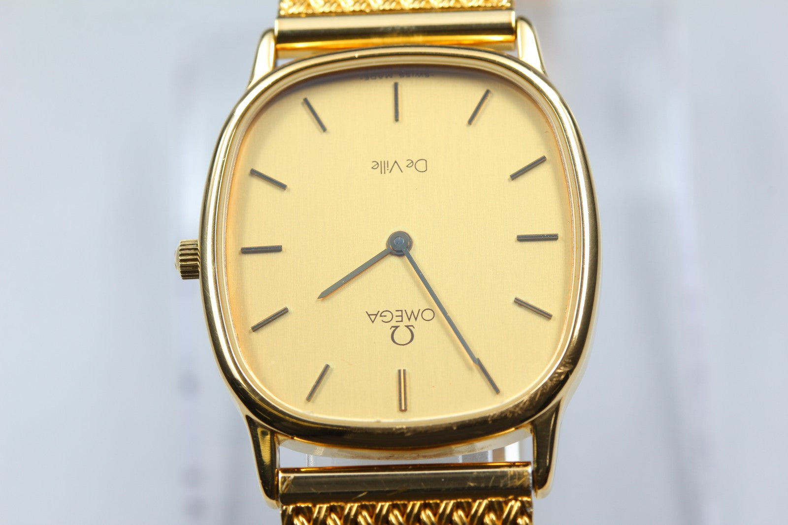 [Exc+5 Box] Omega De Ville 191.0220 Cal.1434 28mm Gold Dial Quartz Men's Watch