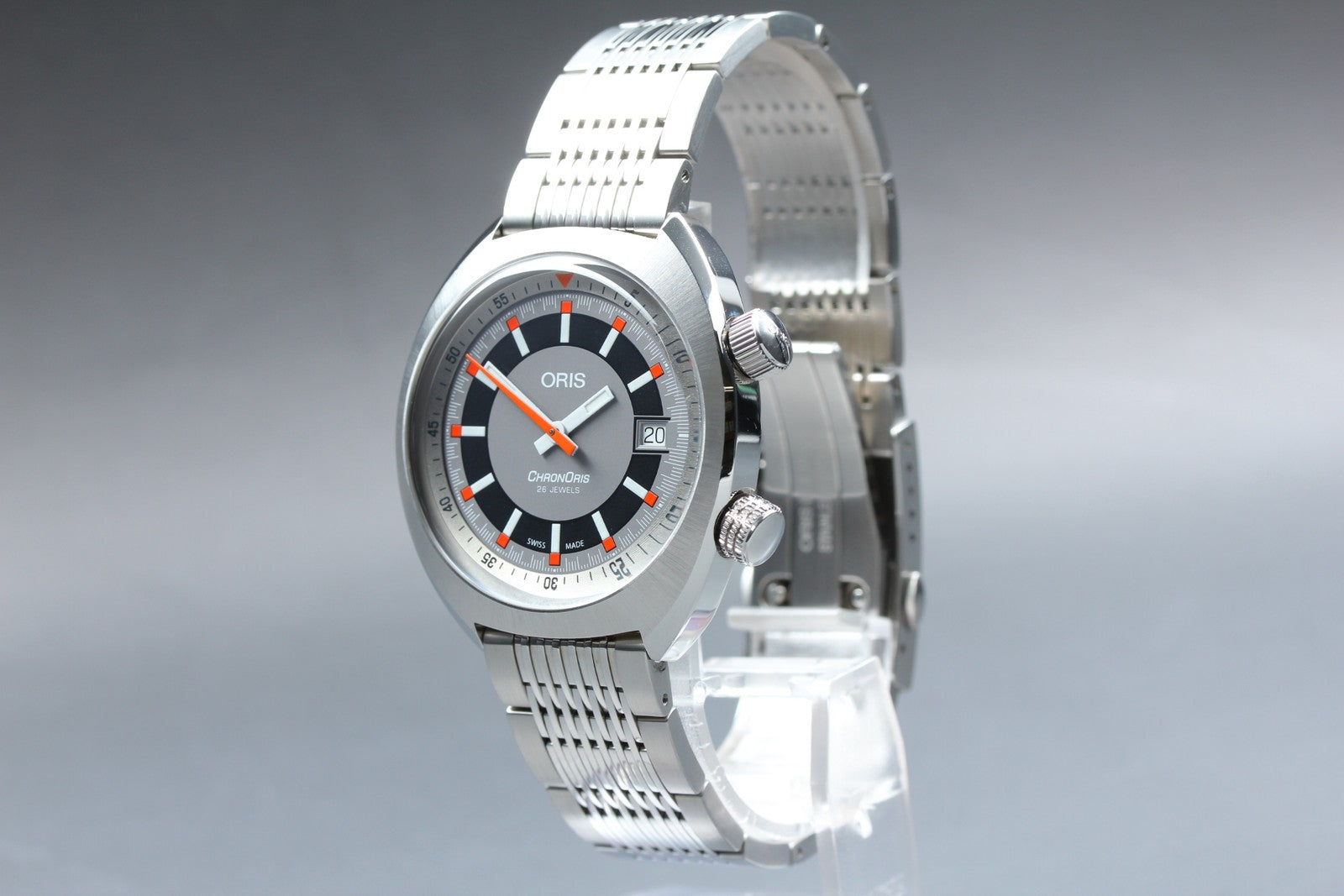 [Near MINT- Box] ORIS ChronOris Date 7737 Gray Dial 38mm Automatic Men's Watch