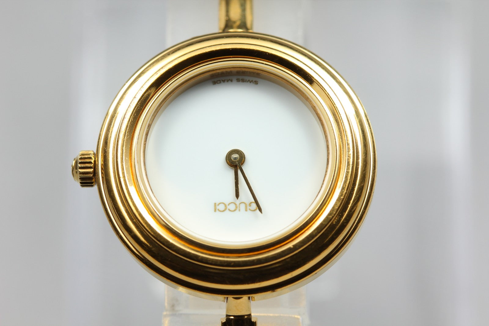 [Overhauled] Gucci Change Bezel 11/12.2 Gold Bangle Women's Quartz Watch Vintage