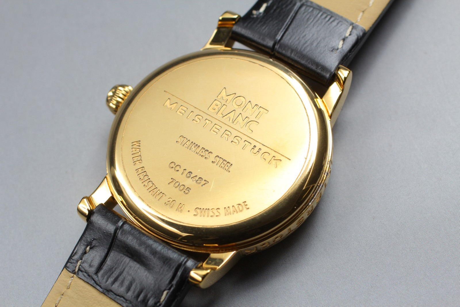 [Exc+5] Montblanc Meisterstuck 7005 Black Dial Gold Unisex Quartz Watch JP