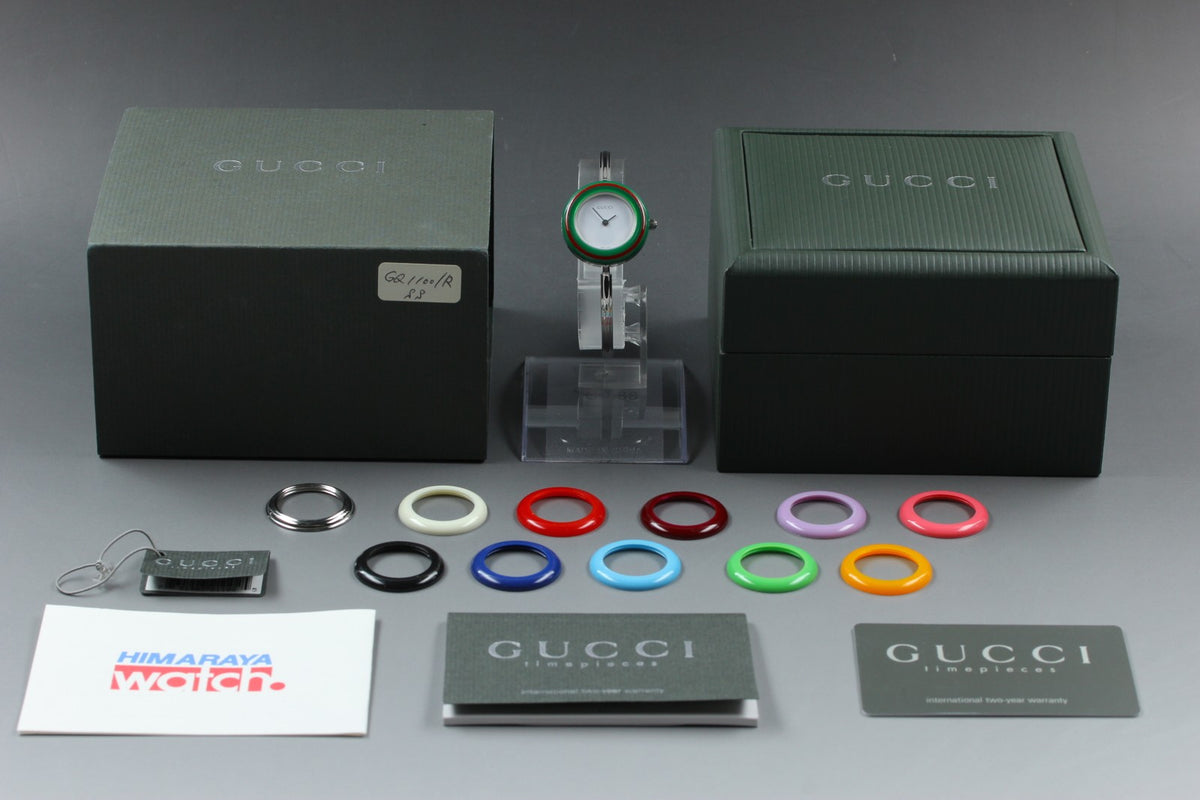 Gucci Change Bezel 11/12.2L 12 Colors Silver Women's Quartz Watch Vintage  [Box]