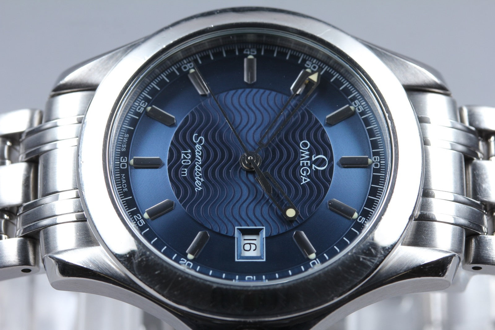 Overhauled [Exc+5 Box] OMEGA Seamaster 120m 2511.81 Blue Dial Quartz Men's Watch