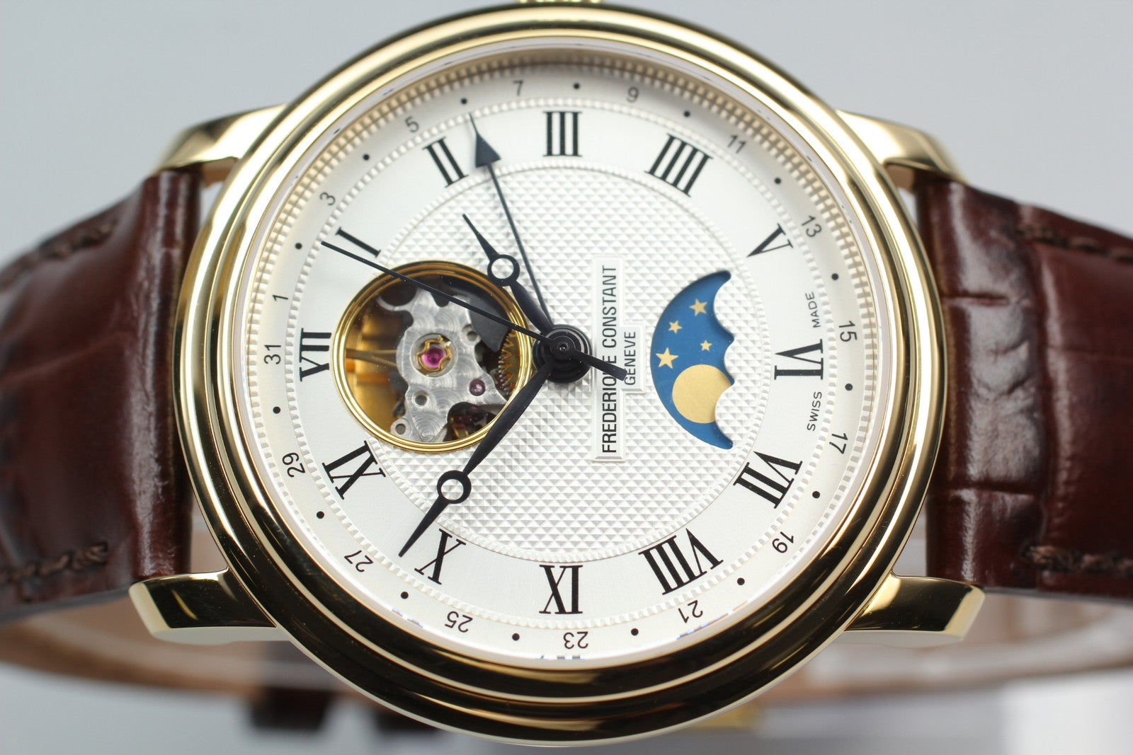 [Near MINT- Box] Frederique Constant FC-330/335X4P4/5/6 Moon Phase AT Mens Watch