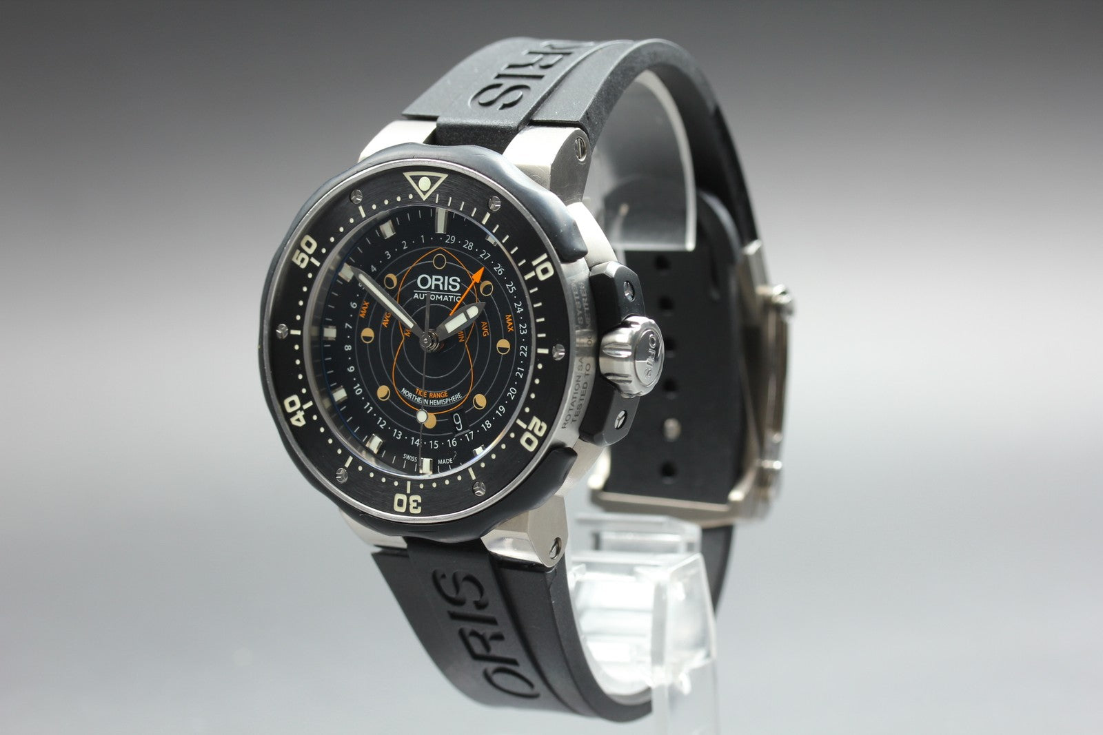 ORIS ProDiver Pointer Moon 7682 Automatic Black Men's Watch 46mm JAPAN
