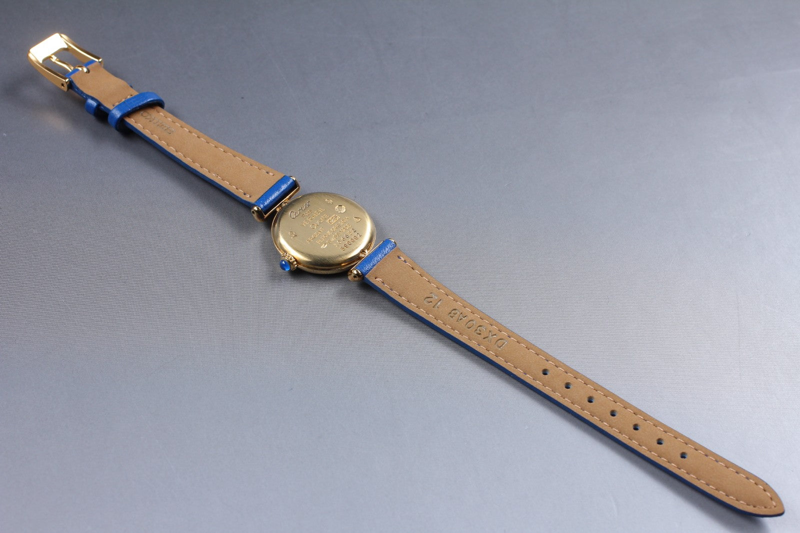 Vintage [Exc+5] Cartier Must Colisee Vermeil 590002 Blue Women's Quartz Watch