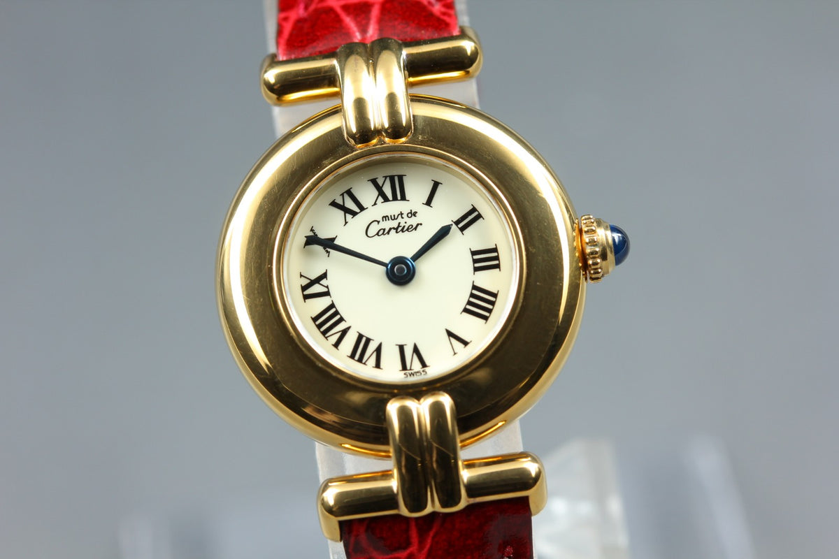 Cartier Must Colisee Vermeil 590002 Red Gold Women's Quartz Watch Vintage [Box]