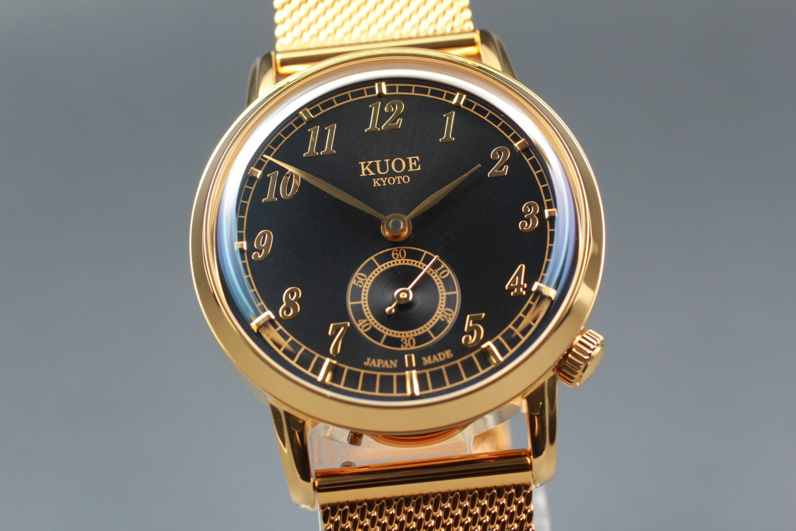 [N MINT Box] KUOE KYOTO OLD SMITH 90-007﻿ Gold Black Automatic Men's Watch JAPAN