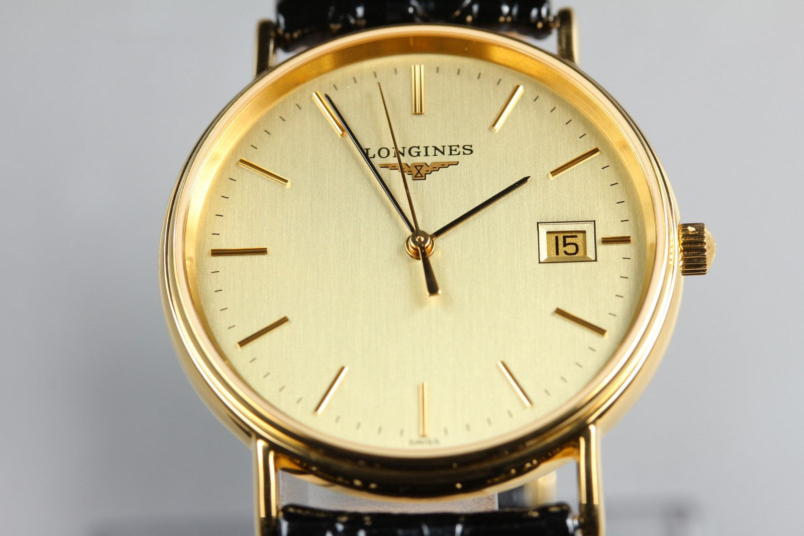 [Near MINT-] LONGINES Grand Classic L4.720.2 Gold Black 32mm Quartz Men's Watch