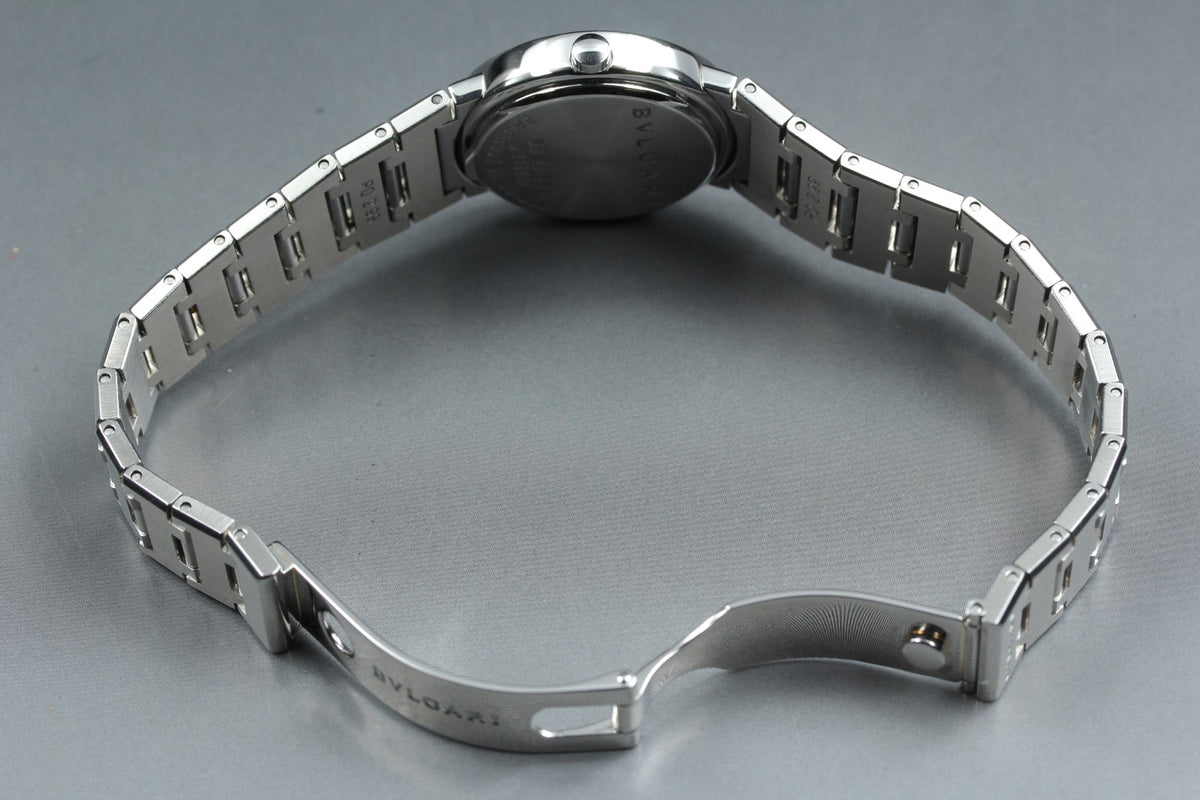 BVLGARI BB26SS Black Dial Quartz Date Women’s Watch 26mm Used From JAPAN w/Pouch
