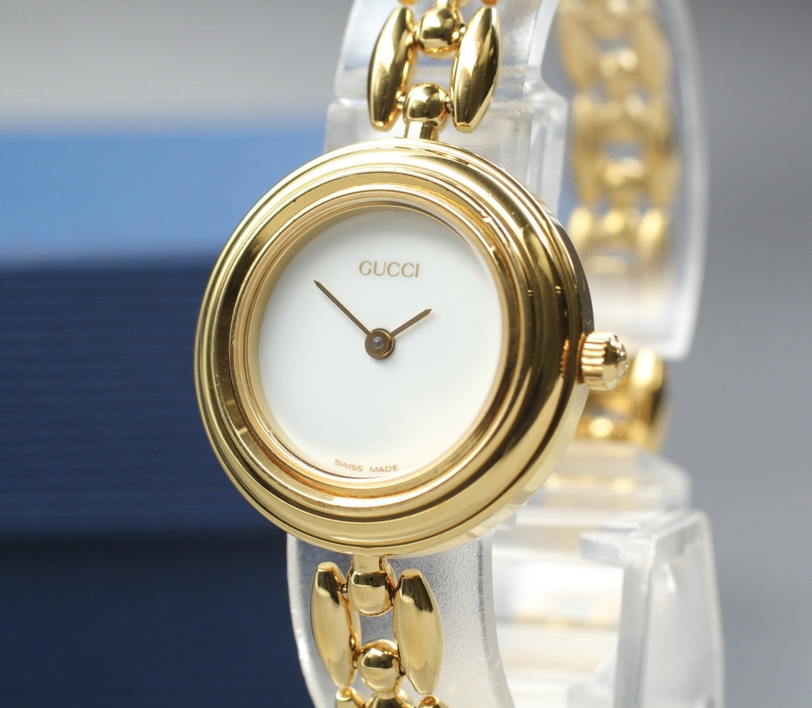 Vintage Gucci Change Bezel 11/12.2 Gold 26mm Bracelet Women's Quartz Watch